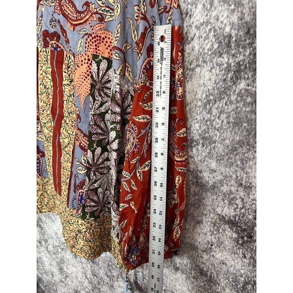 Anthropologie Sonrisa Paisley Floral Tassled Boho Peasant Viscose Blouse Size S - Picture 14 of 16
